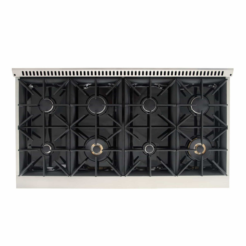 Kucht 48-Inch Pro-Style Dual Fuel Range in Stainless Steel with Black Oven Door KDF482-K
