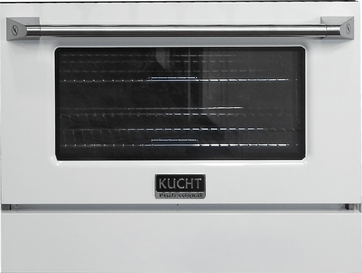 Kucht 30-Inch Pro-Style Dual Fuel Range in Stainless Steel with White Oven Door KDF302-W