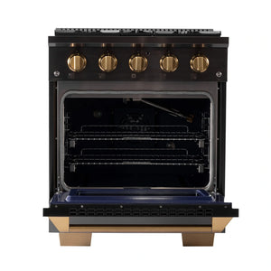 KUCHT Gemstone Professional 30-Inch 4.2 Cu. Ft. Dual Fuel Range for Natural Gas with Sealed Burners and Convection Oven in Titanium Stainless Steel KED304