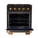 KUCHT Gemstone Professional 30-Inch 4.2 cu. ft. Propane Gas Range with Sealed Burners and Convection Oven in Titanium Stainless Steel with Gold Accents KEG303/LP
