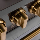 KUCHT Gemstone Professional 30-Inch 4.2 cu. ft. Propane Gas Range with Sealed Burners and Convection Oven in Titanium Stainless Steel with Gold Accents KEG303/LP