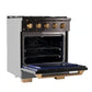 KUCHT Gemstone Professional 30-Inch 4.2 cu. ft. Propane Gas Range with Sealed Burners and Convection Oven in Titanium Stainless Steel with Gold Accents KEG303/LP