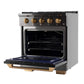 KUCHT Gemstone Professional 30-Inch 4.2 cu. ft. Propane Gas Range with Sealed Burners and Convection Oven in Titanium Stainless Steel with Gold Accents KEG303/LP