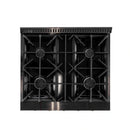 KUCHT Gemstone Professional 30-Inch 4.2 cu. ft. Propane Gas Range with Sealed Burners and Convection Oven in Titanium Stainless Steel with Gold Accents KEG303/LP