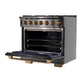 KUCHT Gemstone Professional 36-Inch 5.2 Cu. Ft. Dual Fuel Range for Natural Gas with Sealed Burners and Convection Oven in Titanium Stainless Steel KED364