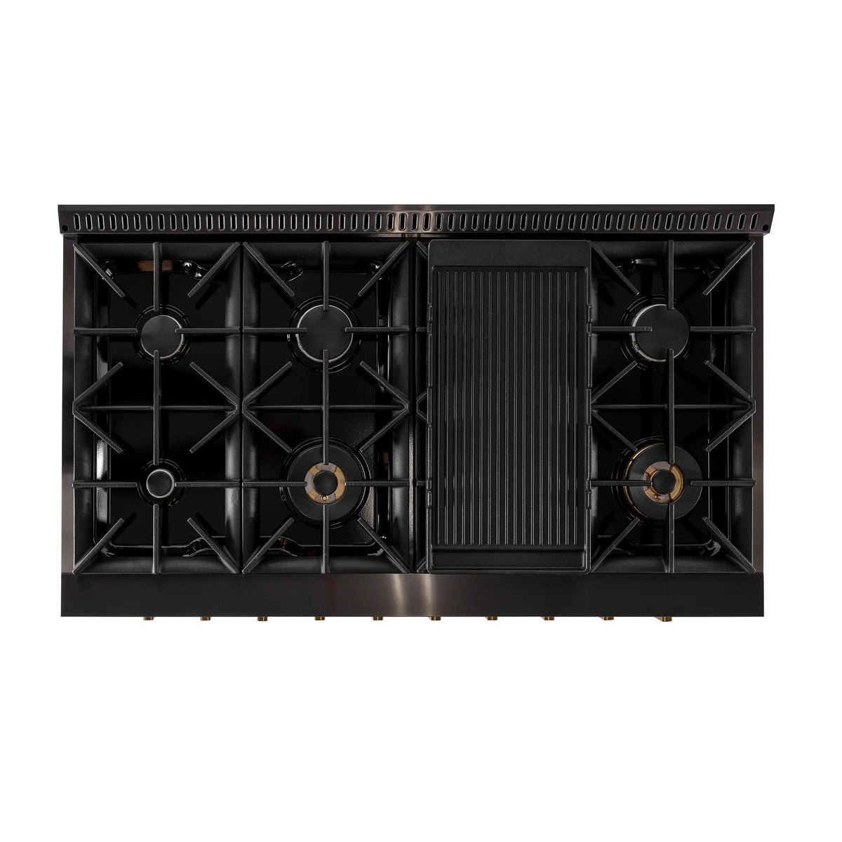 KUCHT Gemstone Professional 48-Inch 46.7 Cu. Ft. Dual Fuel Range for Natural Gas with Sealed Burners and Convection Oven in Titanium Stainless Steel KED484