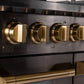 KUCHT Gemstone Professional 48-Inch 6.7 cu. ft. Natural Gas Range with Sealed Burners, Griddle/Grill and Two Ovens - One Convection - in Titanium Stainless Steel KEG483
