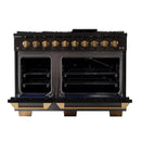KUCHT Gemstone Professional 48-Inch 6.7 cu. ft. Propane Gas Range with Sealed Burners, Griddle/Grill and Two Ovens - One Convection - in Titanium Stainless Steel KEG483/LP