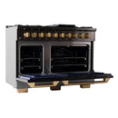 KUCHT Gemstone Professional 48-Inch 46.7 Cu. Ft. Dual Fuel Range for Natural Gas with Sealed Burners and Convection Oven in Titanium Stainless Steel KED484