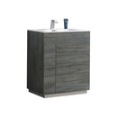 KubeBath Milano 30 in. Ocean Gray Modern Bathroom Vanity, KFM30-BE