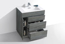 KubeBath Milano 30 in. Ocean Gray Modern Bathroom Vanity, KFM30-BE