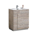 KubeBath Milano 30 in. Modern Bathroom Vanity - Nature Wood, KFM30-NW