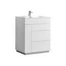 KubeBath Milano 30 in. Modern Bathroom Vanity - High Glossy, KFM30-GW