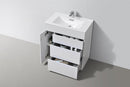KubeBath Milano 30 in. Modern Bathroom Vanity - High Glossy, KFM30-GW