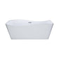 KubeBath Ondulato 67'' White Free Standing Bathtub, KFST7667
