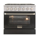 Kucht 36 in. 5.2 cu. ft. Professional All Gas Range in Stainless Steel with Color Options KNG361