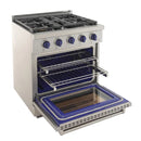 Kucht 30-Inch Gas Range in Stainless Steel with Blue Knob (KFX300-B)