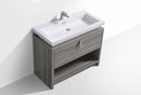 KubeBath Levi 40 in. Modern Bathroom Vanity w/ Cubby Hole - Ash Gray, L1000HGASH
