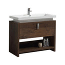 KubeBath Levi 40 in. Modern Bathroom Vanity w/ Cubby Hole - Rose Wood, L1000RW
