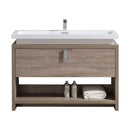 KubeBath Levi 48 in. Modern Bathroom Vanity w/ Cubby Hole - Havana Oak, L1200CO