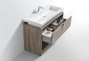 KubeBath Levi 48 in. Modern Bathroom Vanity w/ Cubby Hole - Havana Oak, L1200CO