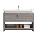 KubeBath Levi 48 in. Modern Bathroom Vanity w/ Cubby Hole - Ash Gray, L1200HGASH