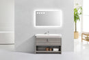 KubeBath Levi 48 in. Modern Bathroom Vanity w/ Cubby Hole - Ash Gray, L1200HGASH