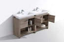 KubeBath, Levi 63 in. Modern Bathroom Vanity w/ Cubby Hole - Havana Oak, L1600CO