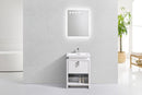 Levi 24 in. Modern Bathroom Vanity w/ Cubby Hole - High Gloss White
