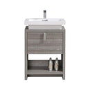 KubeBath Levi 24 in. Modern Bathroom Vanity w/ Cubby Hole - Ash Gray, L600HGASH