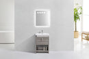 KubeBath Levi 24 in. Modern Bathroom Vanity w/ Cubby Hole - Ash Gray, L600HGASH