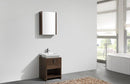 KubeBath Levi 24 in. Modern Bathroom Vanity w/ Cubby Hole - Rose Wood, L600RW