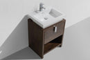 KubeBath Levi 24 in. Modern Bathroom Vanity w/ Cubby Hole - Rose Wood, L600RW
