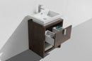 KubeBath Levi 24 in. Modern Bathroom Vanity w/ Cubby Hole - Rose Wood, L600RW