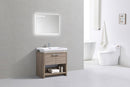 KubeBath Levi 32 in. Modern Bathroom Vanity w/ Cubby Hole - Havana Oak, L800CO