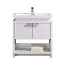 Levi 32 in. Modern Bathroom Vanity w/ Cubby Hole - High Gloss White