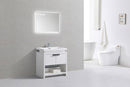 Levi 32 in. Modern Bathroom Vanity w/ Cubby Hole - High Gloss White