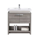 KubeBath Levi 32 in. Modern Bathroom Vanity w/ Cubby Hole - Ash Gray, L800HGASH