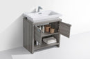 KubeBath Levi 32 in. Modern Bathroom Vanity w/ Cubby Hole - Ash Gray, L800HGASH