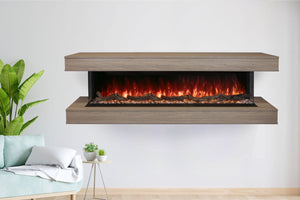 Modern Flames Landscape Pro 82'' Studio Suite Wall Mount Mantel Package | Coastal Sand
