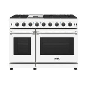Thor Kitchen 48 Inch L-Series Professional Liquid Propane Range in White