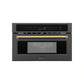 ZLINE Autograph Edition 30” 1.6 cu ft. Built-in Convection Microwave Oven in Black Stainless Steel with Accents MWOZ-30-BS