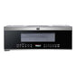 Front view of Forno Padula 30-Inch Over-the-Range Microwave in stainless steel with digital touch controls and LED display.