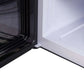 Forno Padula 30-Inch Over-the-Range Microwave showing front and side views combined, highlighting stainless steel finish and design details.