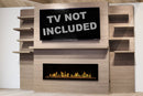 Modern Flames Allwood Fireplace Media Wall in Coastal Sand | 60'' Orion Slim Heliovision Electric Fireplace