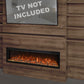 Modern Flames Allwood Fireplace Media Wall in Weathered Walnut | 60'' Spectrum Electric Fireplace