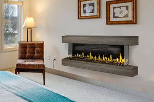 Modern Flames Orion Multi 88'' Electric Fireplace Wall Mount Studio Suite | Driftwood Gray