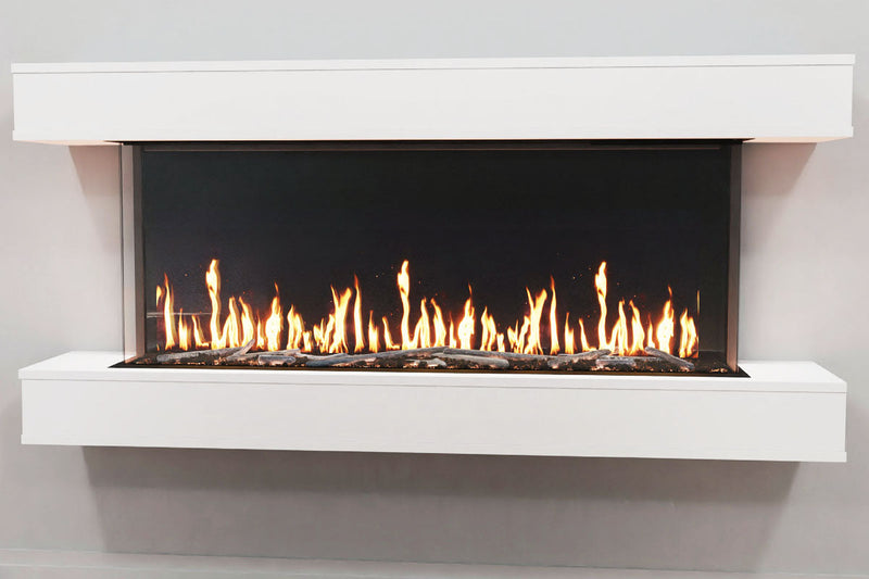 Modern Flames Orion Multi 64'' Electric Fireplace Wall Mount Studio Suite | White Ready to Paint