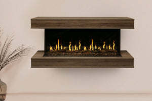 Modern Flames Orion Multi 73'' Electric Fireplace Wall Mount Studio Suite | Weathered Walnut