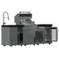 FORNO Bulnes Outdoor Kitchen 30-Inch BBQ 60,000 BTU, with Sear, Rotisserie Infrared Burners, 1.8 Cu.Ft. Beverage Center, & Black/White Countertops